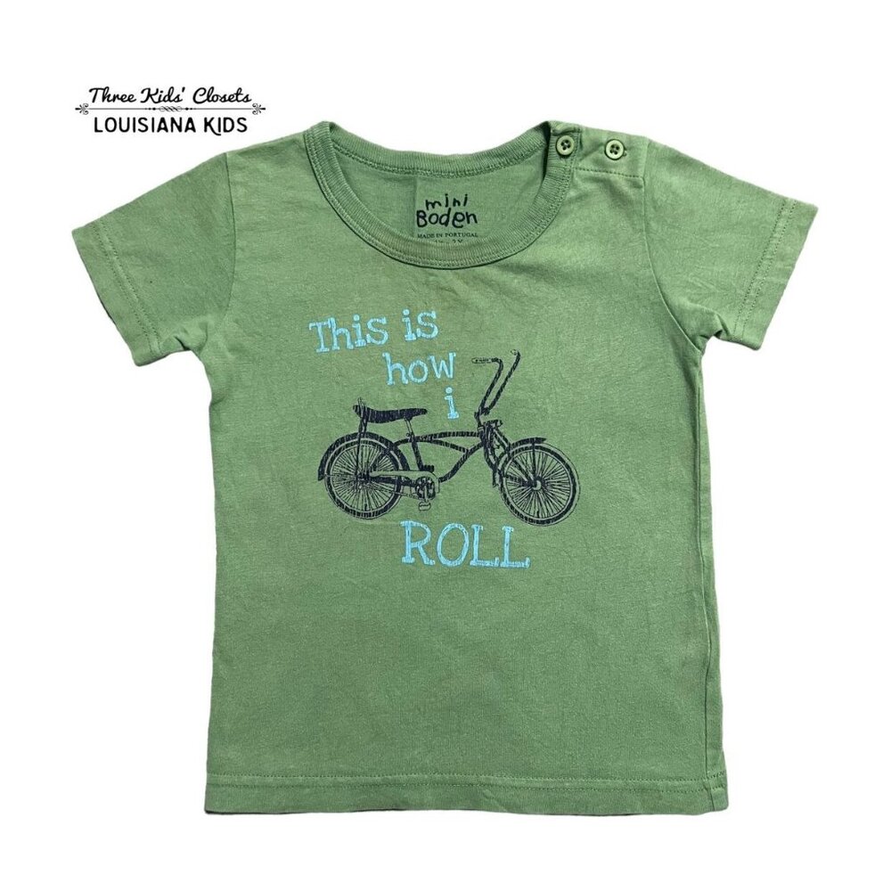 Mini Boden 1.5-2Y This Is How I Roll Bicycle Shirt
